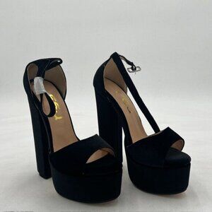 FSJ Women's Shoes Simple Platform Ankle Strap Chunky High Heeled Sandals